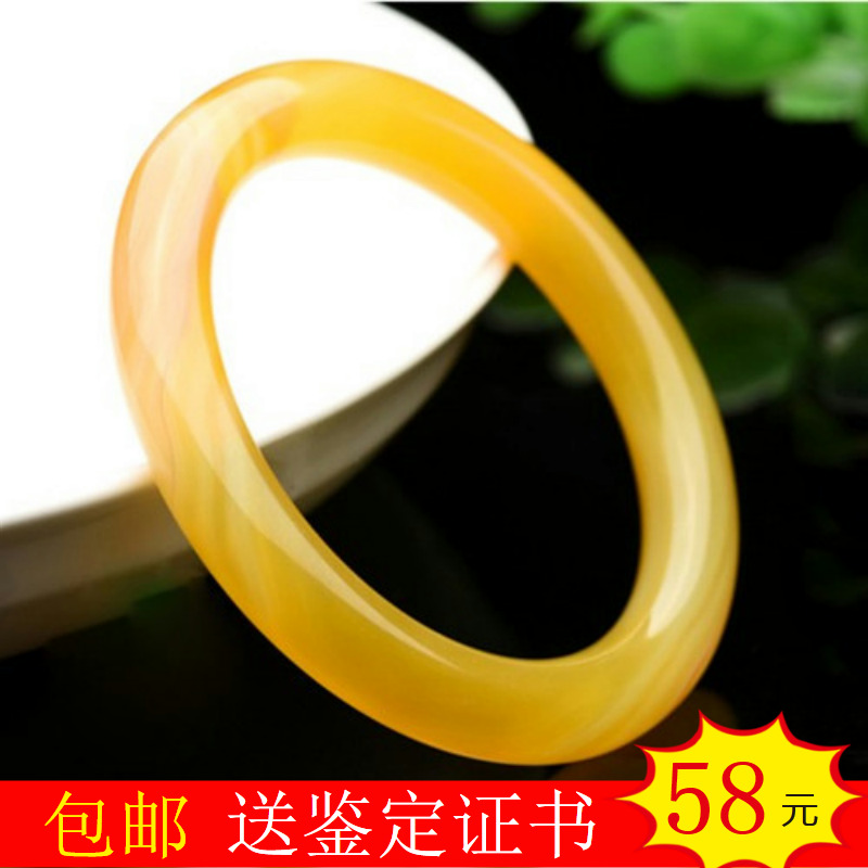 Brazil Yellow agate Round bar Bracelet Lemon Chalcedony Cylinder Bracelet Female models Send certificatein the Accessories/Fashion Jewelry, Bracelet category - from Buy2taobao.com to provide professional Taobao agent buy service