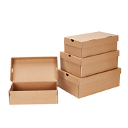 鞋盒纸盒收纳翻盖纸，鞋盒原色牛皮，尺寸家用鞋