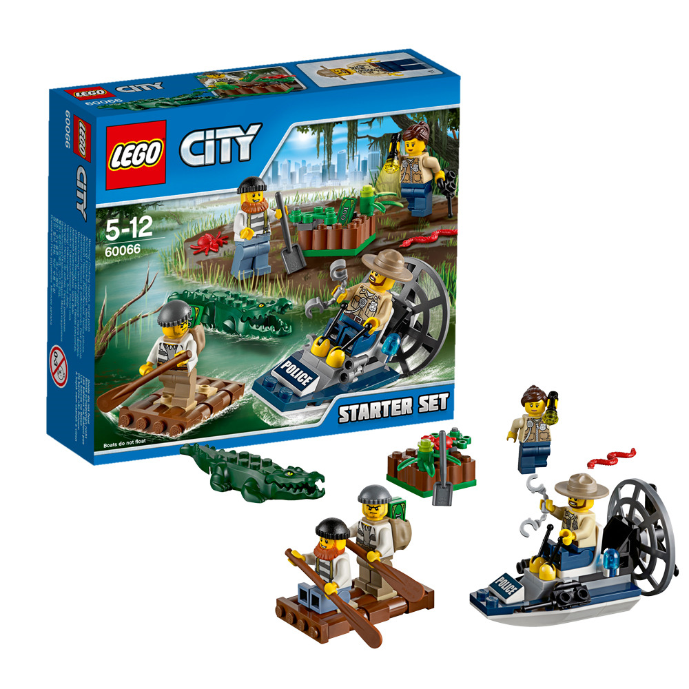 乐高城市组60066沼泽警察入门套装 LEGO CITY 积木玩具益智趣味