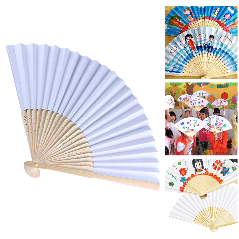 Xi Bao DIY Folding fan White Paper Fan Blank fan Children's Painting Coloring kindergarten manual Fine Arts Material Sciencein the Toy/Childs/Puzzle/Building block/Model , Handmade/Creative DIY , White mold coloring/Painted Die category - from Buy2taobao.com to provide professional Taobao agent buy service