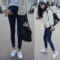 上下架计划:冬季新款纯色韩版铅笔裤女装加绒加厚牛仔裤女修身显瘦小脚长裤