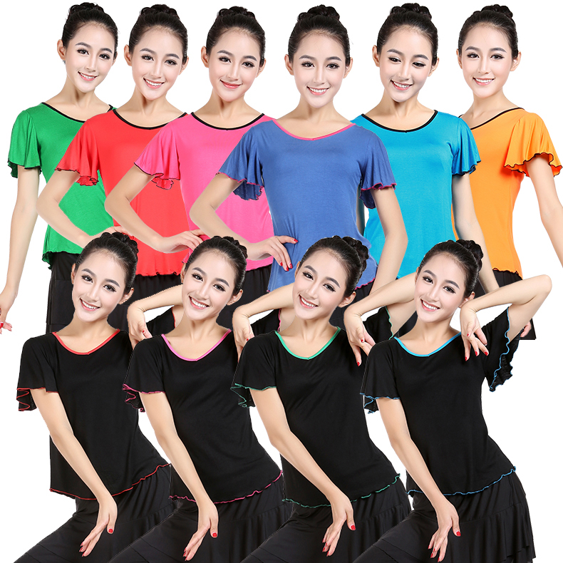 夏季新款现代短袖拉丁舞练功服舞蹈服女成人上衣修身宽松V领特价|ruв категории движение/йога/фитнес/фанаты товаров, танец/аэробика/гимнастика, латинский танец, латинский танец. - от Buy2taobao.com для оказания профессиональной услуги покупки агента Taobao