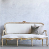 高端美式法式风格实木雕花三人沙发新古典复古做旧高档双人沙发椅