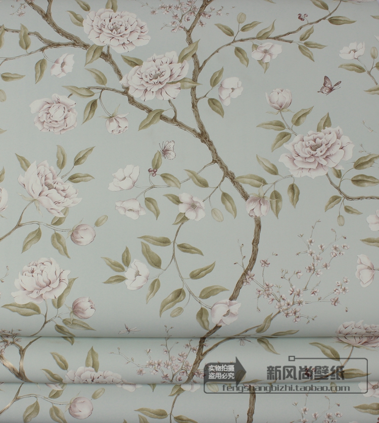 American imports Pure Paper Wallpaper American style Countryside New Chinese style Flower television sofa Entrance Background Wallpaperin the Decoration main material , Wallpaper , Pure paper wallpaper category - from Buy2taobao.com to provide professional Taobao agent buy service