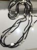 天然珍珠水晶毛衣链多层经典，黑白配异形，珍珠项链长款淡水珍珠长链