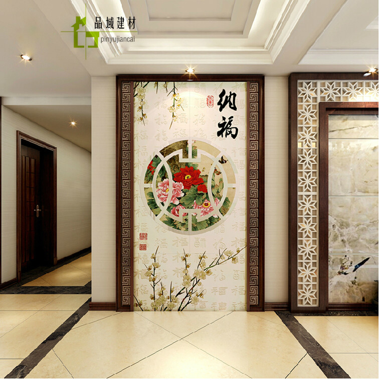 瓷砖背景墙中式客厅玄关过道背景墙微晶石仿古砖瓷砖雕刻纳福在类目 家装主材, 瓷砖, 瓷砖背景墙中 - 来自Buy2taobao.com提供专业的淘宝代购服务