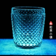 松果小镇zakka 菱格子菠萝杯 创意超厚实透明无铅玻璃果汁水杯