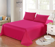全棉四季款简约素色玫瑰红，单品床单纯棉，斜纹活性印染纯色单色被单