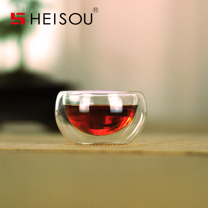 heisou Heat Kungfu Online Teaware accessories 6 transparent double-deck heat insulation manual Glass flower cup KC16in the Tableware , Tea set , Cup category - from Buy2taobao.com to provide professional Taobao agent buy service