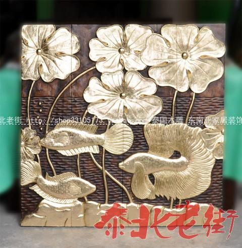 搭配东南亚风格手工木雕金箔画壁饰挂件玄关 家居浮雕画墙饰品|msdalam kategori Aksesori rumah, mural - dari Buy2taobao.com untuk memberikan perkhidmatan ejen Taobao profesional membeli