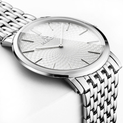 雷欧时超薄款男士手表，防水钢带石英女士气质，简约男表品牌十大名表