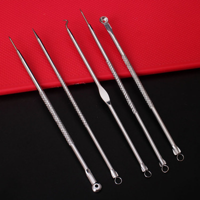 不锈钢粉刺针套装5件套 美肤美脸美容暗疮去黑