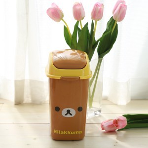 新 韩国进口咖啡色Rilakkuma垃圾桶轻松熊垃圾桶可爱卡通带盖