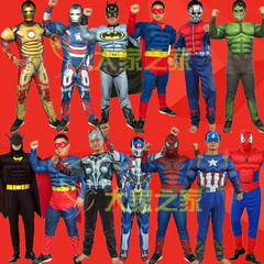 成人绿巨人肌肉美国队长雷神蜘蛛侠钢铁侠复仇者联盟衣服超人服装