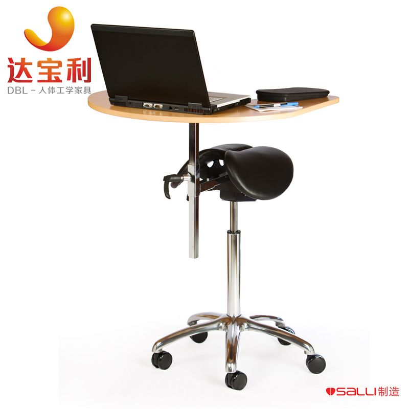 salli人体工学电脑椅马鞍椅办公吧椅牙医椅子基础款加桌板手肘桌
