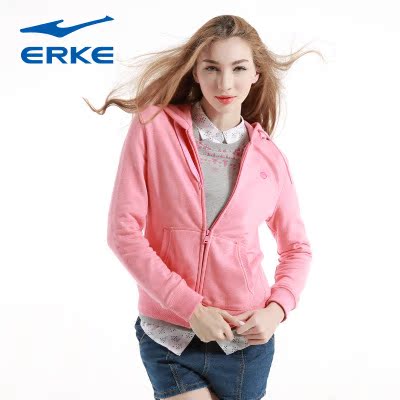 鸿星尔克女装2014秋新款运动上衣<em>连帽卫衣</em>女