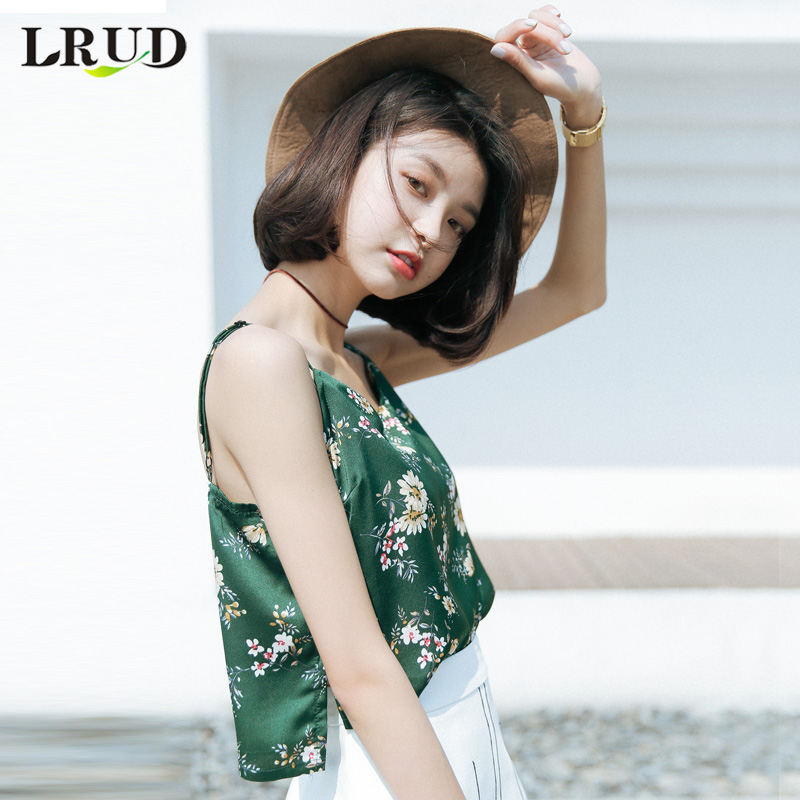 LRUD2017夏装新款女装韩版短款雪纺吊带背心女内搭宽松打底衫上衣