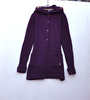 小熊羊绒衫加厚紫色韩版中长款开衫，外套毛衣女(毛，衣女)款160-165-170