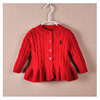 童装女童秋冬红色毛衣连衣裙，长袖针织衫裙，1-2-3岁女宝宝毛衣外套