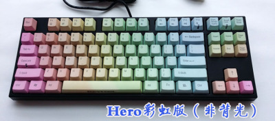 标题优化:包邮 Keycool 凯酷87Hero四代黑色ABS白色PBT机械键盘黑青红茶轴