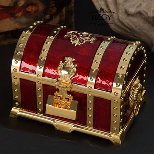 欧式复古宫廷韩国双层首饰盒公主韩国带锁简约个性收纳盒结婚