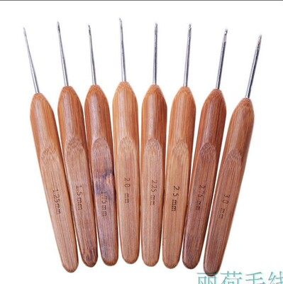 编织工具 木柄钩针 DIY手工针织工具 钩包钩坐垫钩帽子不锈钢头
