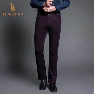 玉米格纹紫色韩版条绒裤 长绒棉健康舒适版
