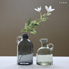手工玻璃花瓶北欧风格高品灰色现代简约客厅茶几摆件家居软装饰品