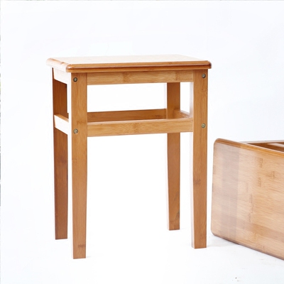 竹庭现代小板凳实木简约长方凳竹凳简易餐凳竹凳子家用餐桌凳成人