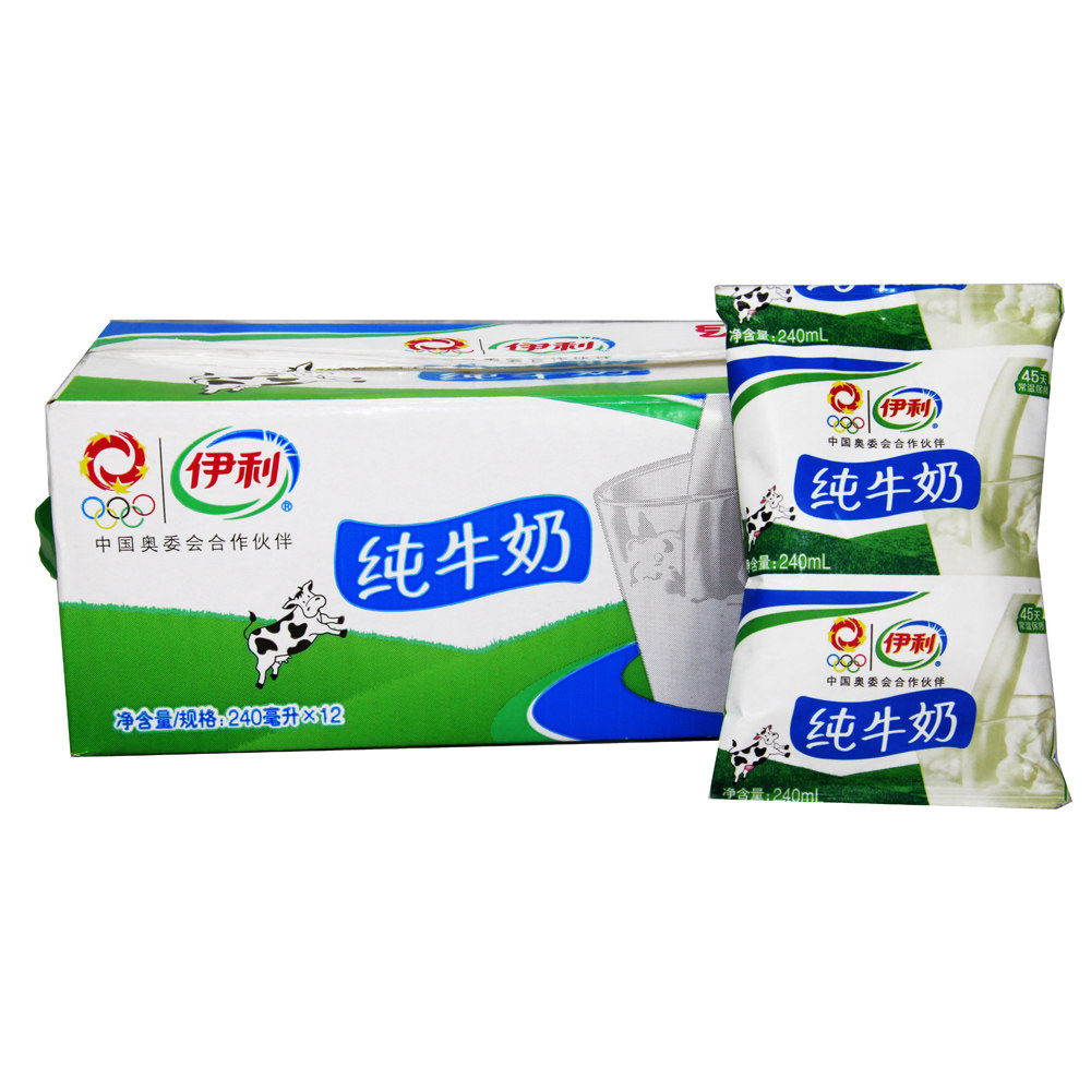【天猫超市】伊利 纯牛奶 240ml*12包/提 袋装小枕 早餐搭配面包