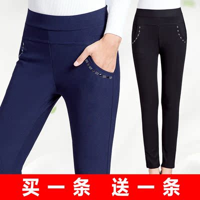 中老年女装秋装裤子中年妇女修身打底裤妈妈装