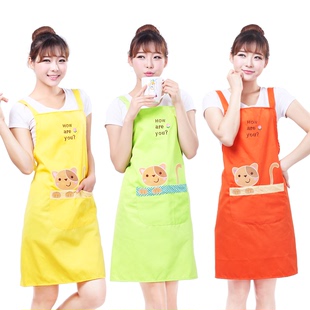 围裙罩衣 可爱围裙韩版时尚卡通厨房围裙长袖 广告围裙可印字logo