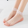 日系蕾丝花边袜子女短袜浅口夏季薄款玻璃丝，水晶袜纯棉底透明丝袜