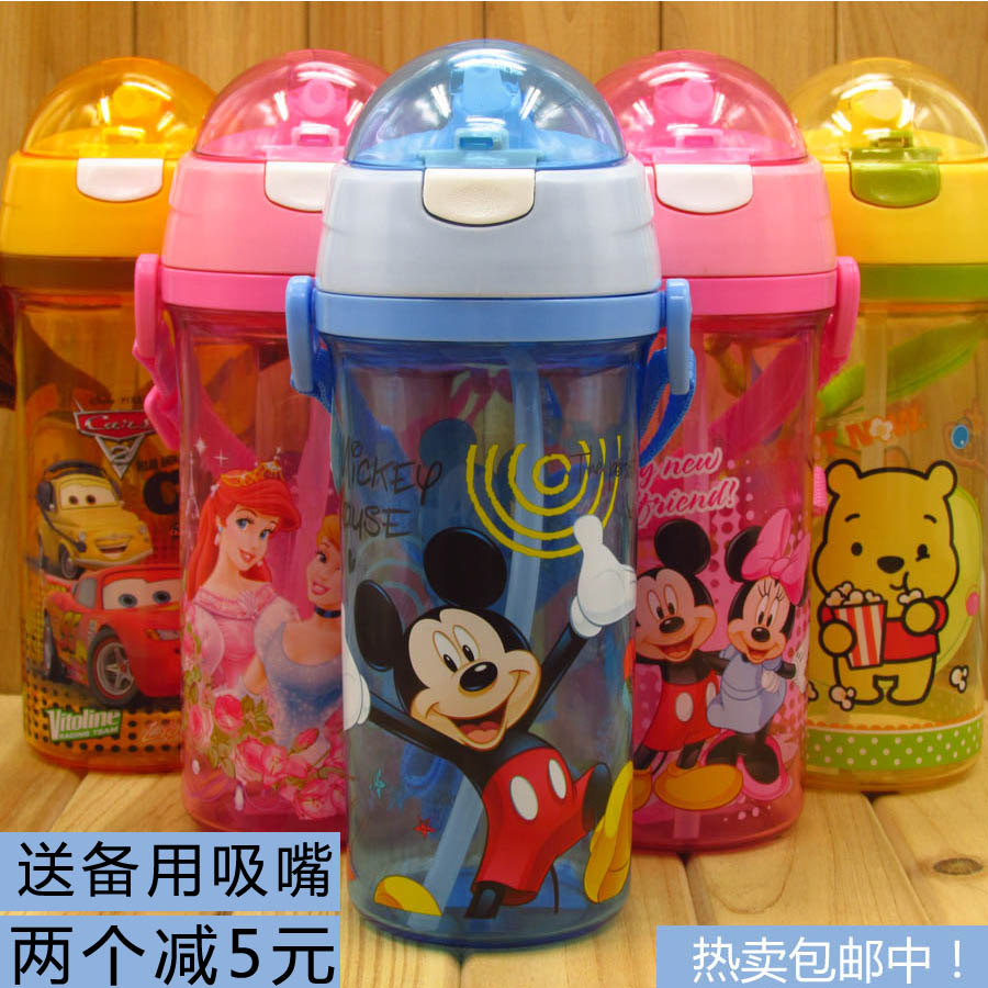 迪士尼塑料水杯儿童吸管水杯夏塑料外水壶米奇喝水杯400ML 600ML|ruв категории посуда, кубок/кубок/чайник, пипетка кубок - от Buy2taobao.com для оказания профессиональной услуги покупки агента Taobao