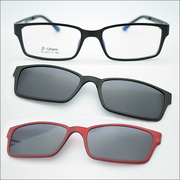 超轻塑钢眼镜框配磁铁，夹片3d套镜墨镜，近视眼镜偏光太阳镜jkk79