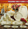 景德镇陶瓷器28头56头餐具骨，瓷碗盘碟套装，韩式高档送礼金边