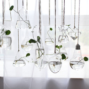 悬挂玻璃花瓶创意透明小号，吊瓶水培植物花瓶，室内家居装饰瓶小清新