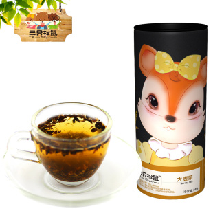 【三只松鼠_大麦茶】冲饮花草茶饮品烘焙型袋泡茶大麦45g 罐装