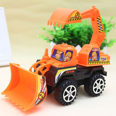 2019创意工程小车挖掘机惯性工程车礼物义乌厂家儿童地摊玩具批发