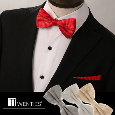 领结口袋巾套装 男士正装蝴蝶结新郎结婚婚礼