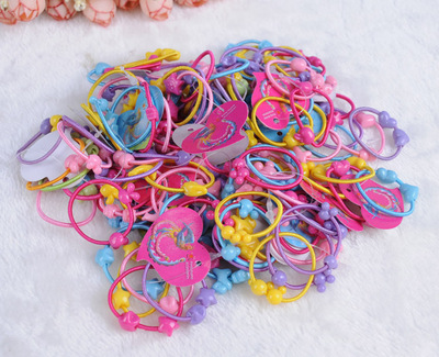 恋人赢行105根 韩版儿童发饰头饰 宝宝发圈卡通小皮筋 糖果色发绳