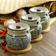 500克一斤陶瓷仿古日式调味罐，耐高温厨房调味瓶，盐糖罐辣椒罐储物