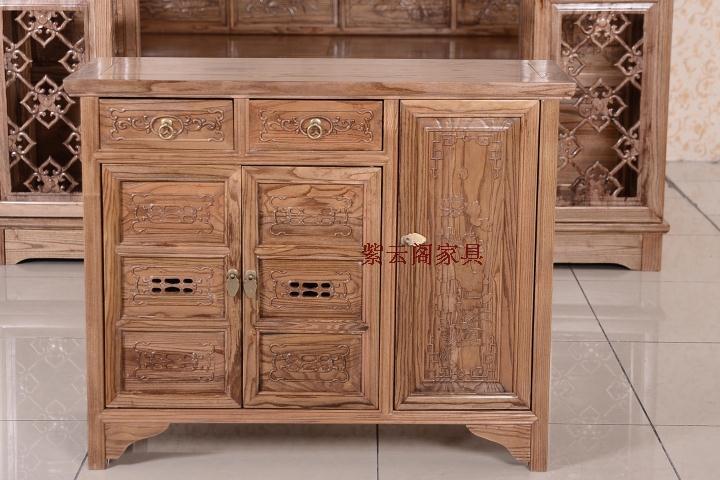 中式明清古典家具 餐边柜门厅柜 榆木仿古家具 实木雕花鞋柜|msdalam kategori perabot kediaman, kabinet, kotak kasut - dari Buy2taobao.com untuk memberikan perkhidmatan ejen Taobao profesional membeli