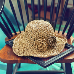 草帽韩版女夏天镂空钩针沙滩帽可折叠太阳帽子