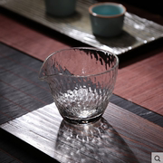 锤目纹耐热玻璃茶具公道杯日本手工加厚锤纹公杯分茶器