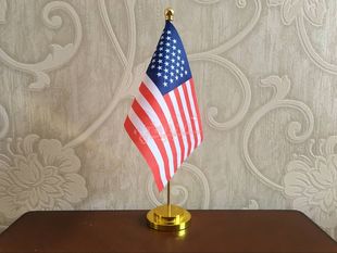 美国国旗可开票美利坚星条旗会议，办公桌旗摆件，美国小国旗小旗子