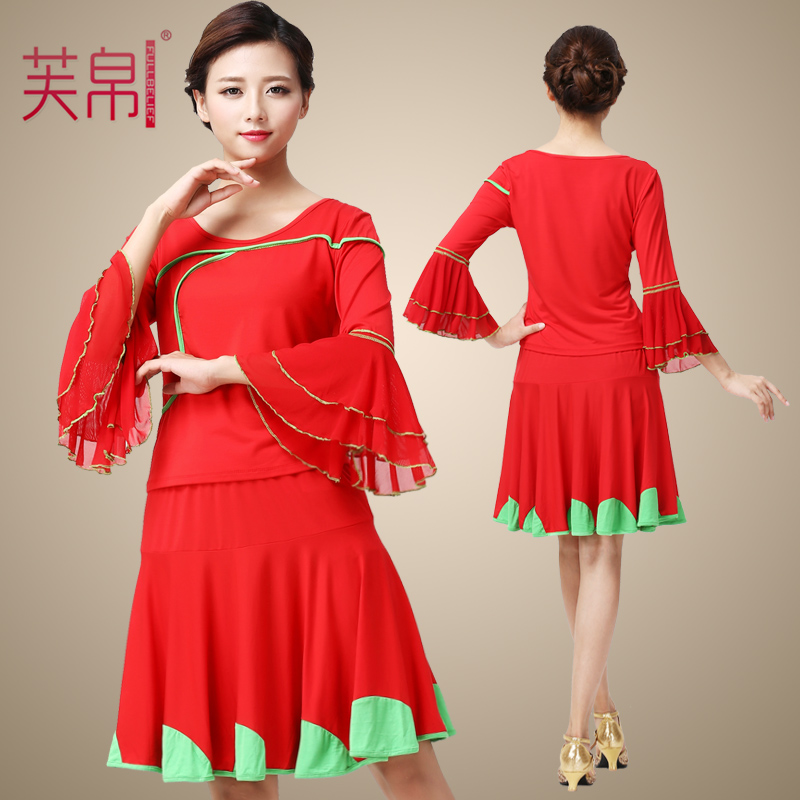 新款中老年广场舞服装套装秋2015广场舞服装长袖拉丁舞服装套装女