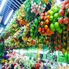 仿真蔬菜水果串挂件藤条农家院，花藤辣椒玉米绿树叶子植物装饰吊顶