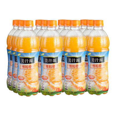 美汁源果粒橙 橙味饮料 450ml*12瓶/箱 整箱装 可口可乐出品