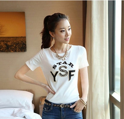标题优化:2015夏季韩版大码女装纯棉短袖女式T恤打底衫上衣服